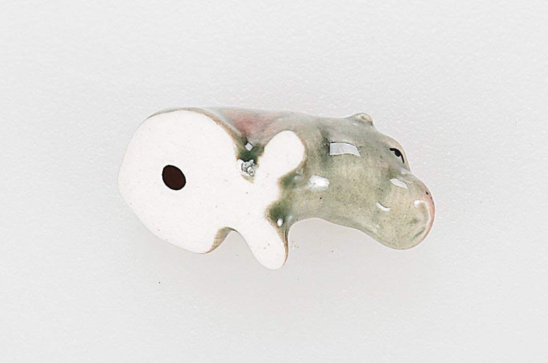 WitnyStore Tiny 1Â¼" Gray Sitting Hippopotamus Figurine - Miniature Hand Made Painted Ceramic Hippo African Aquatic Mammal Wildlife Animals Cute Porcelain Decorative Collectible Figures DÃ©cor Gifts - Image 5